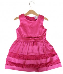 Pink Bow Lace Dress