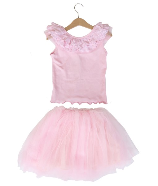 Ruffle Pink Top + Tutu Skirt 1