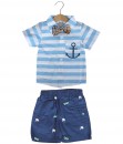 Anchor Stripe Shirt + Short Pant + Bow Tie