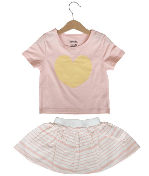 Love Peach Top + Stripe Skirt 1