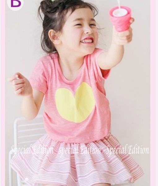 Love Peach Top + Stripe Skirt