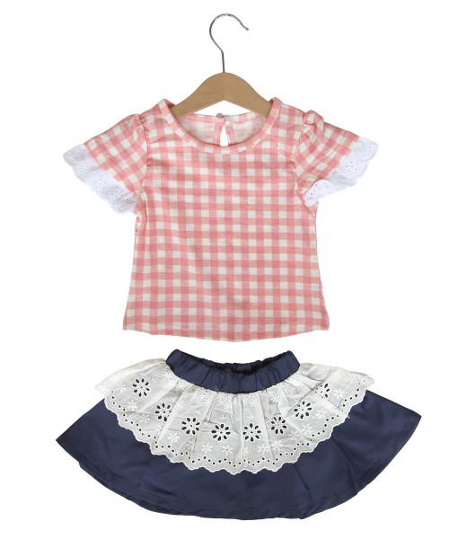 Plaid Lace Top + Skirt 1