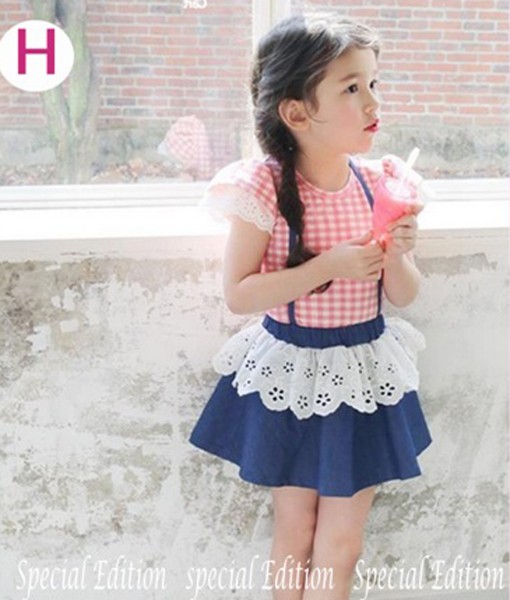 Plaid Lace Top + Skirt