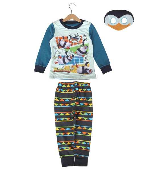 Penguin Turquoise Pajama + Mask 1