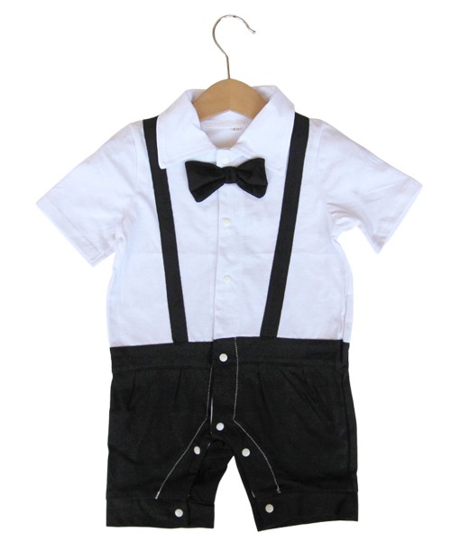 Suspender Pant Romper - Black 1