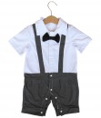 Suspender Pant Romper - Grey