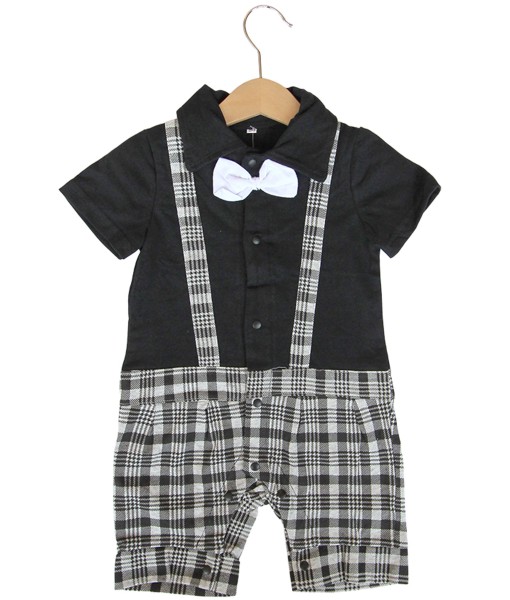 Suspender Pant Romper - Grey 1