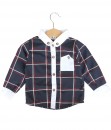 Button Plaid Top - Blue Dark