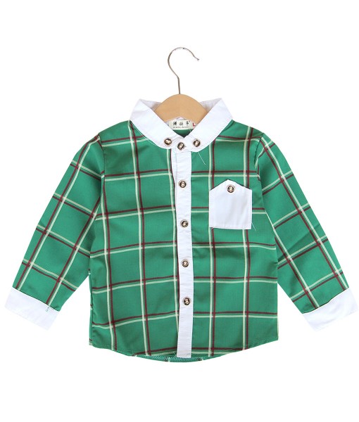 Button Plaid Top - Green 1