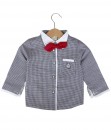 Layer Lining Bow Tie Shirt - Black
