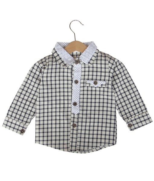 Polka Lining Plaid Shirt - Black 1