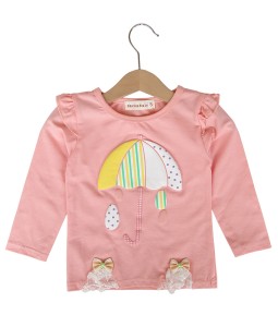 Heart Girl Hoodie Top - Peach Dark