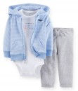 Shark Bodysuit + Blue Stripe Jacket + Grey Pant