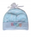 Baby Hat, Mitten and Booties - Blue Cloud
