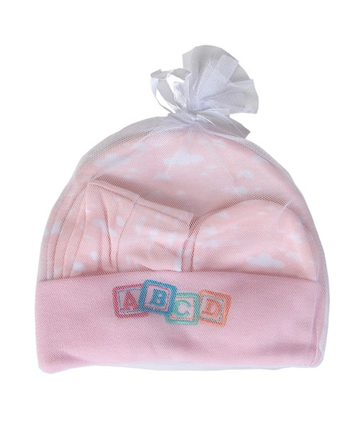 Baby Hat, Mitten and Booties - Pink Cloud 1