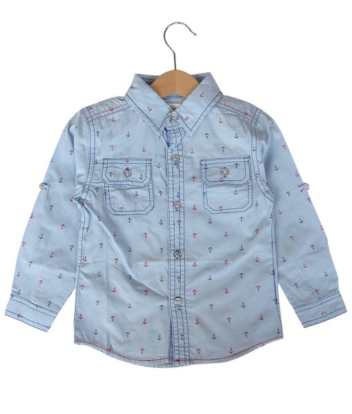 Anchor Blue Pocket Shirt 1