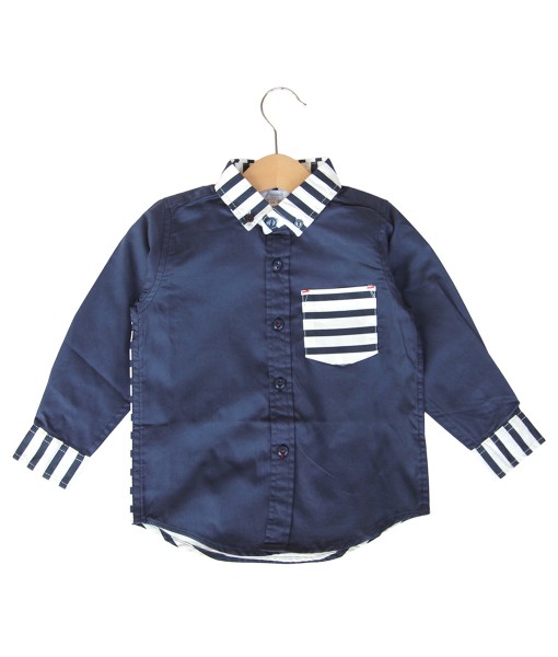 Blue Stripe Accent Shirt 1