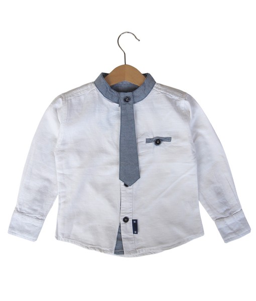 Tie Accent Blue Shirt 1