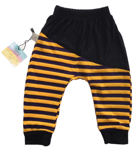 Two Tone Jogger Pant - Navy Yellow Stripes 1