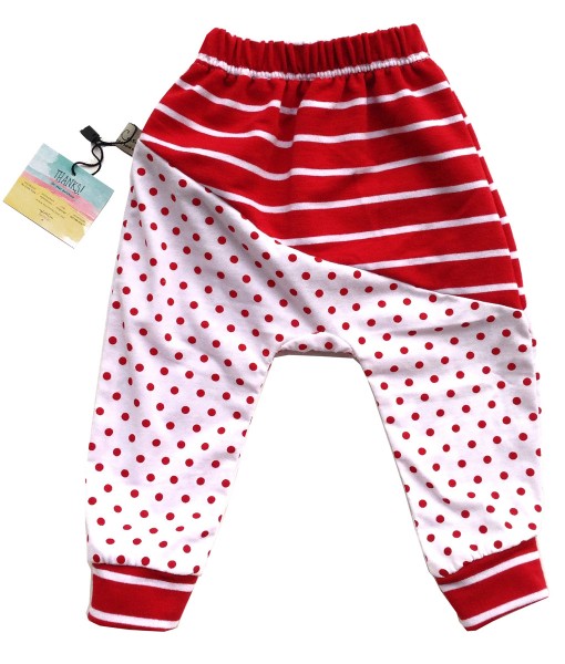 Two Tone Jogger Pant - Red White 1