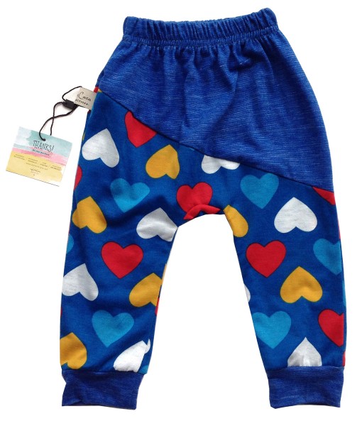 Two Tone Jogger Pant - Blue Hearts 1