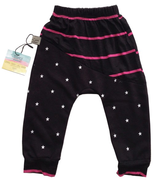 Two Tone Jogger Pant - Pink Black Stars 1