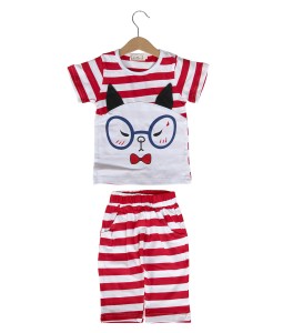 Character Stripe Red Tee + Pant