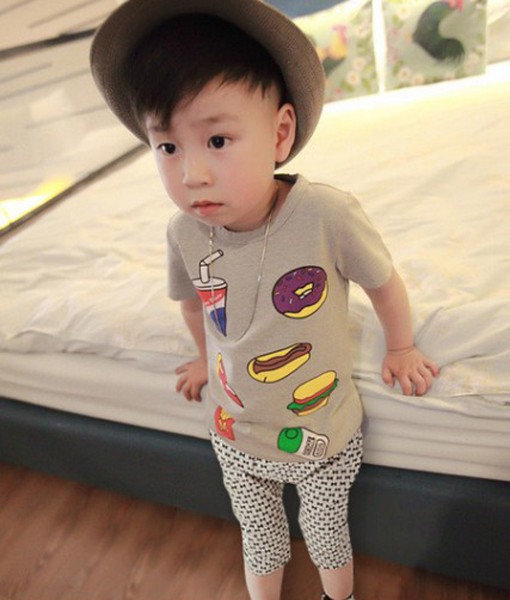 Fast Food Grey Tee + Pant