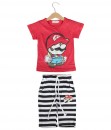 Mario Red Tee + Stripe Pant