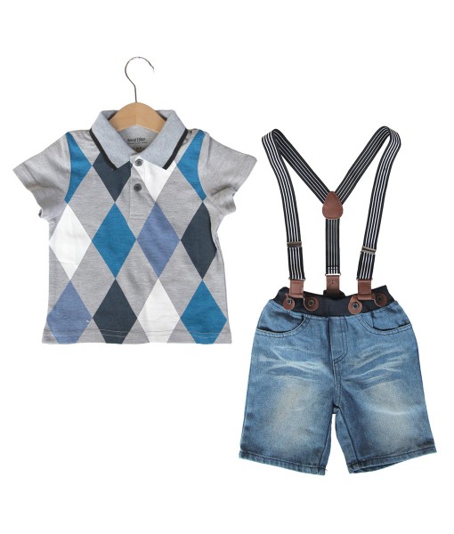 Diamond Collared Tee + Jeans + Swing Belt 1