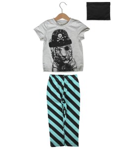 Tiger Pirate Tee + Diagonal Pant + Scarf