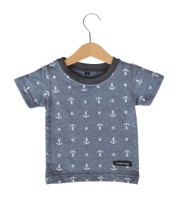 Kiddo Pattern Tee - Grey Anchor