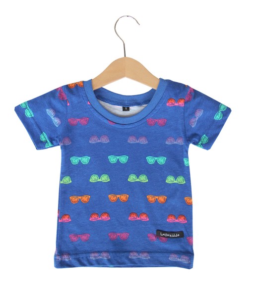 Kiddo Pattern Tee - Blue Sunnies 1