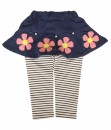 Flower Stripe Skirt Legging - Blue Dark