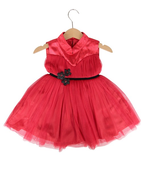 Baby Tulle Mandarin Red Dress 1