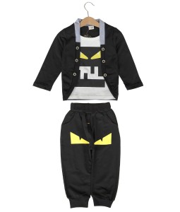 Monster Cardigan Combination Tee + Pant - Black