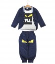 Monster Cardigan Combination Tee + Pant - Blue Dark