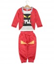 Monster Cardigan Combination Tee + Pant - Red