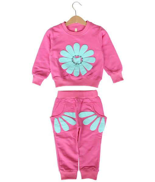 Flower Bear Top + Pant - Pink 1