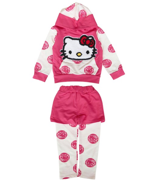 Hello Kitty Applique Hoodie + Pant - Pink 1