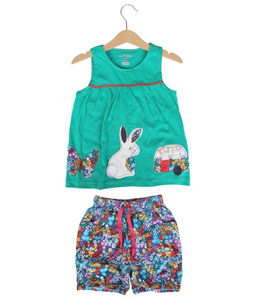 Rabbit Bus Green Top + Floral Pant 1