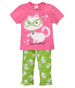 Purrfection Pink Tee + Green Pant