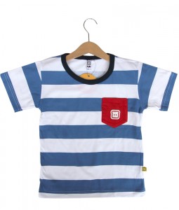 Pocket Stripe Blue Tee