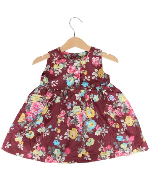 Violet Dress - Floral Maroon 1