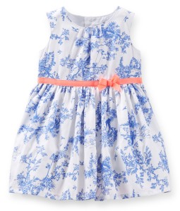 Tree Print Sateen White Dress