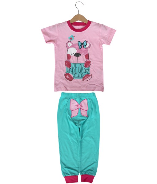 Bear Pink Turquoise Pajama 1