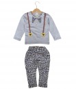 Collar Suspender Top + Pant - Grey