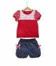 Dotted Red Top + Balloon Pant