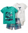 Whale Green Tee + White Bodysuit + Plaid Pant