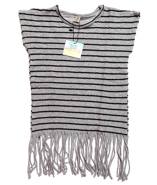 Beach Fringe - Grey Stripes 1